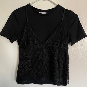Zara black top with lace